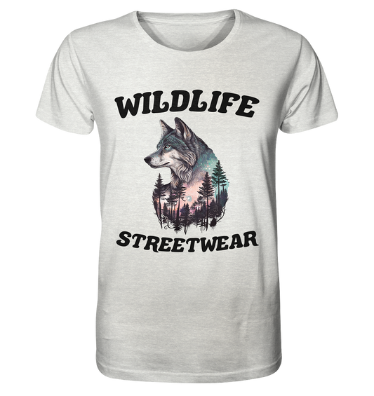 Streetwear Wildlife Design  - Organic Shirt (meliert)