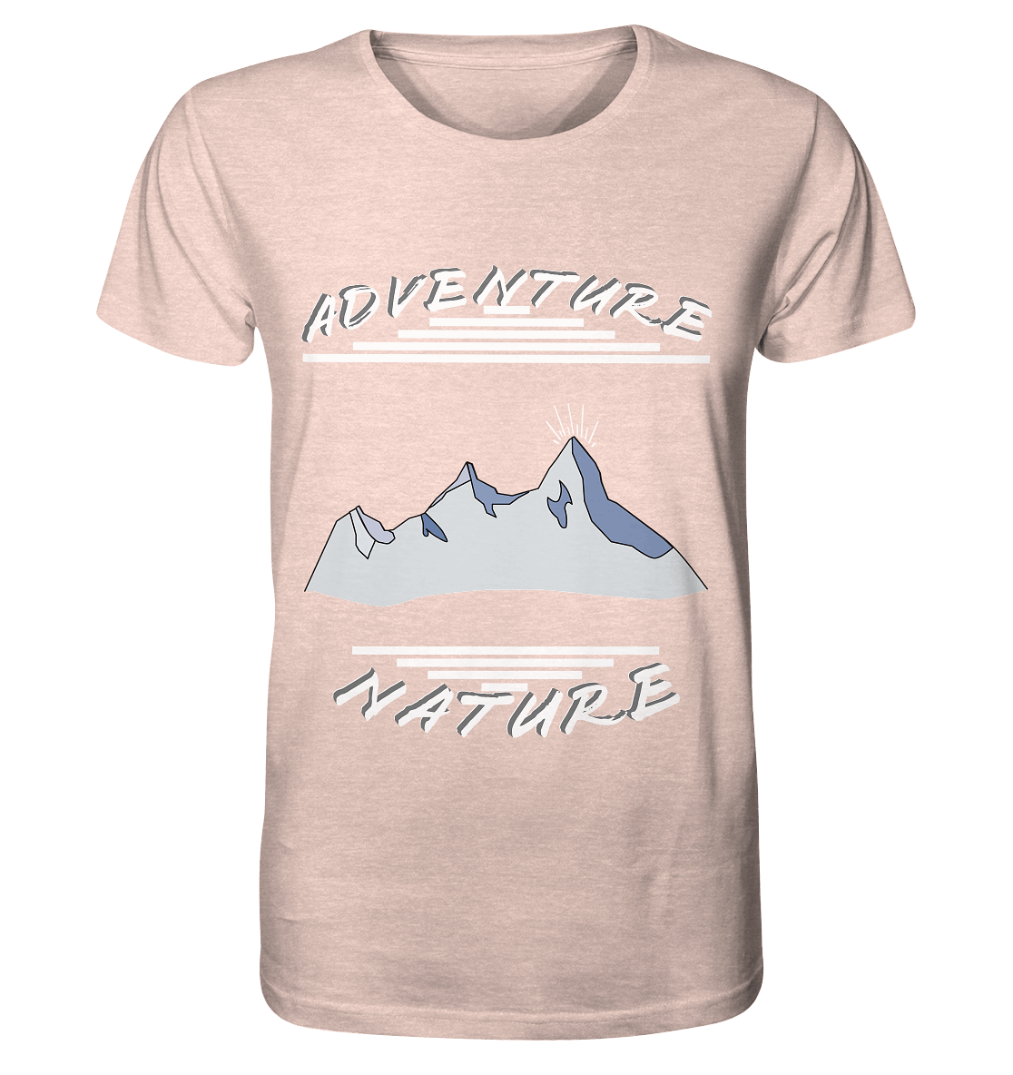 Adventure Nature, Abenteuer Natur, Camping, Geocaching - Organic Shirt (meliert)