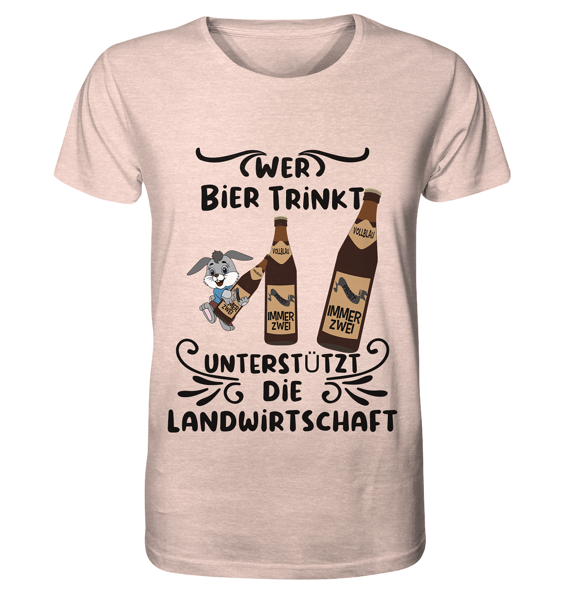 Wer Bier trinkt, Landwirtschaft unterstützen, Party - Organic Shirt (meliert)