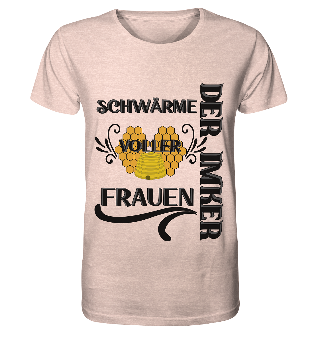 Der Imker, schwärme voller Frauen, Imkerei, Helden, schwarzes Design - Organic Shirt (meliert)