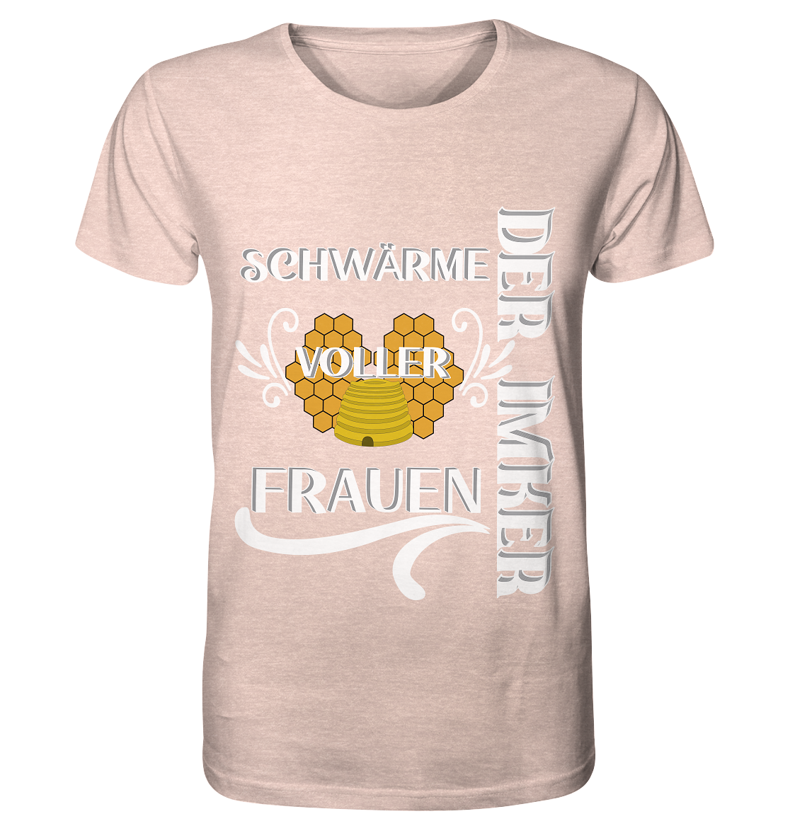 Der Imker, schwärme voller Frauen, Imkerei, Helden, Helles Motiv - Organic Shirt (meliert)