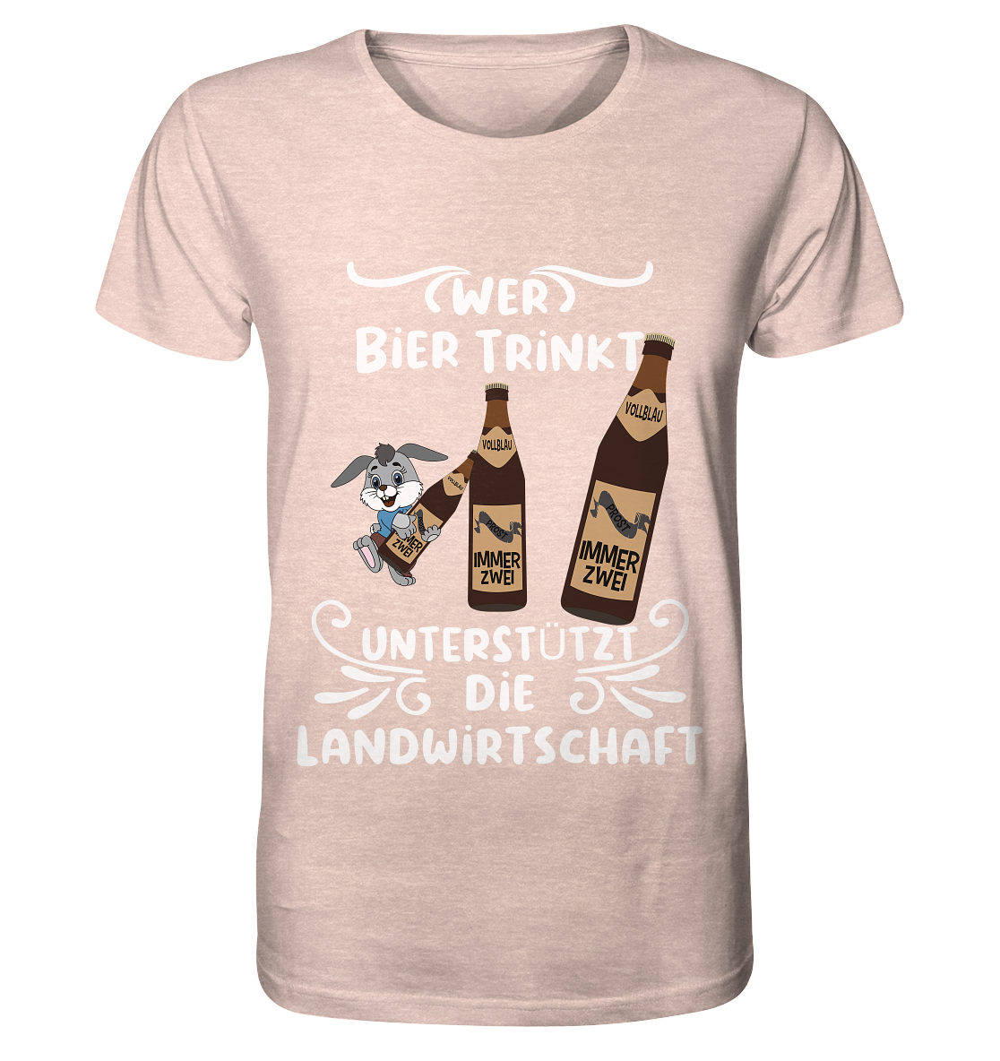 Wer Bier trinkt unterstützt die Landwirtschaft, Party- Shirt - Organic Shirt (meliert)