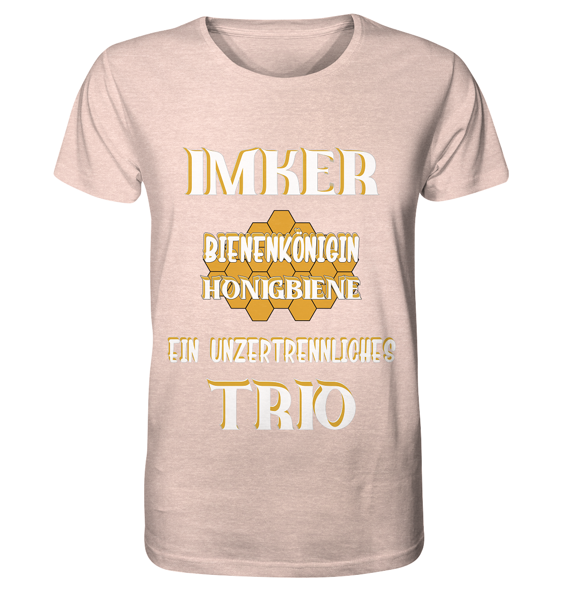 Imker- Bienenkönigin und Honigbiene, einTeam, Pfleger und Schützer von Bienen - Organic Shirt (meliert)