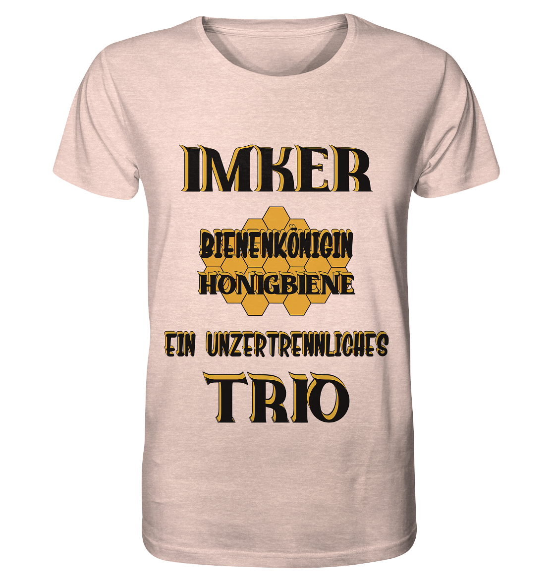 Imker- Bienenkönigin und Honigbiene einTeam, schwarzes Design - Organic Shirt (meliert)