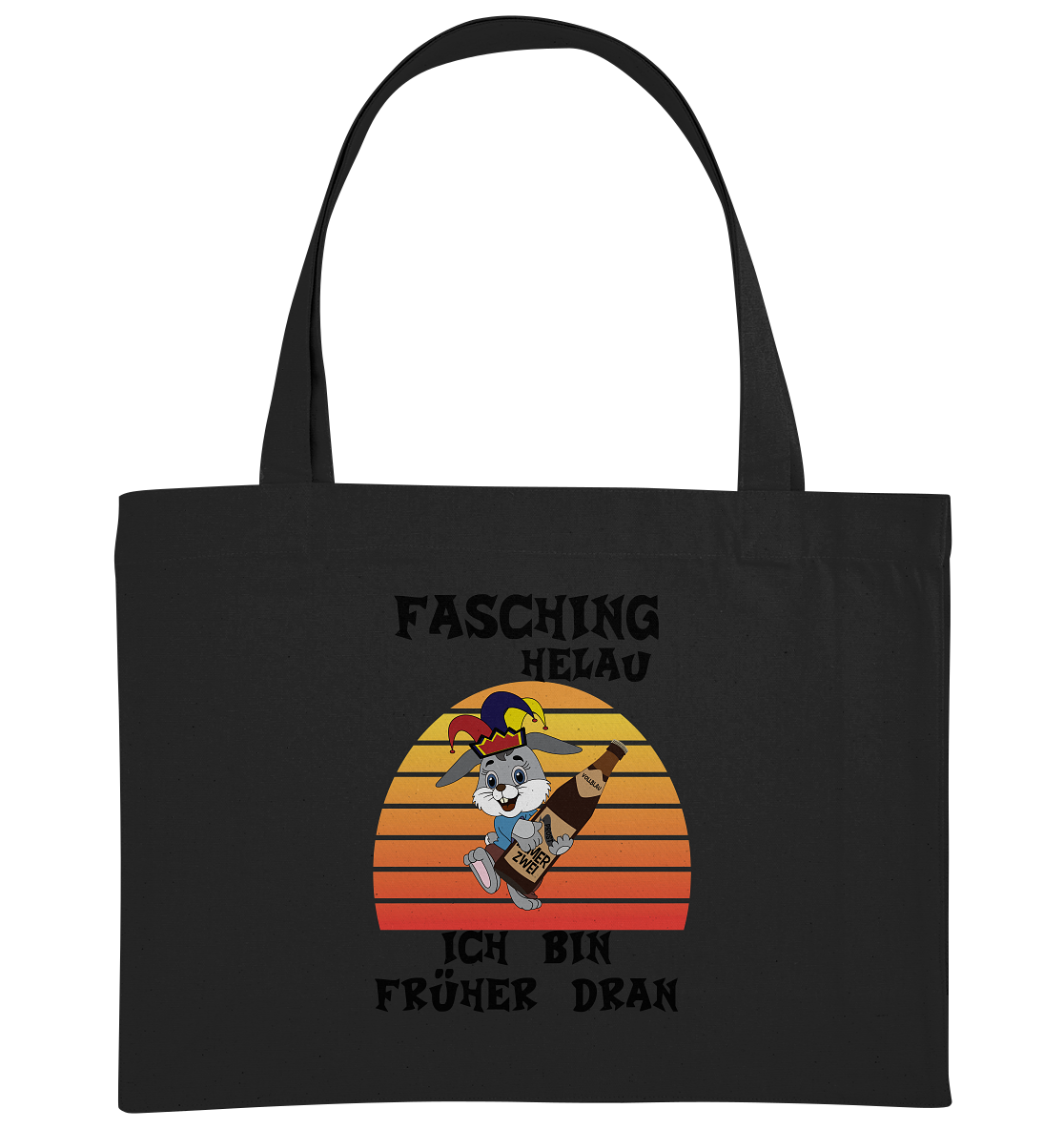 Fasching Helau, Osterhase feiert Karneval, Helau - Organic Shopping-Bag