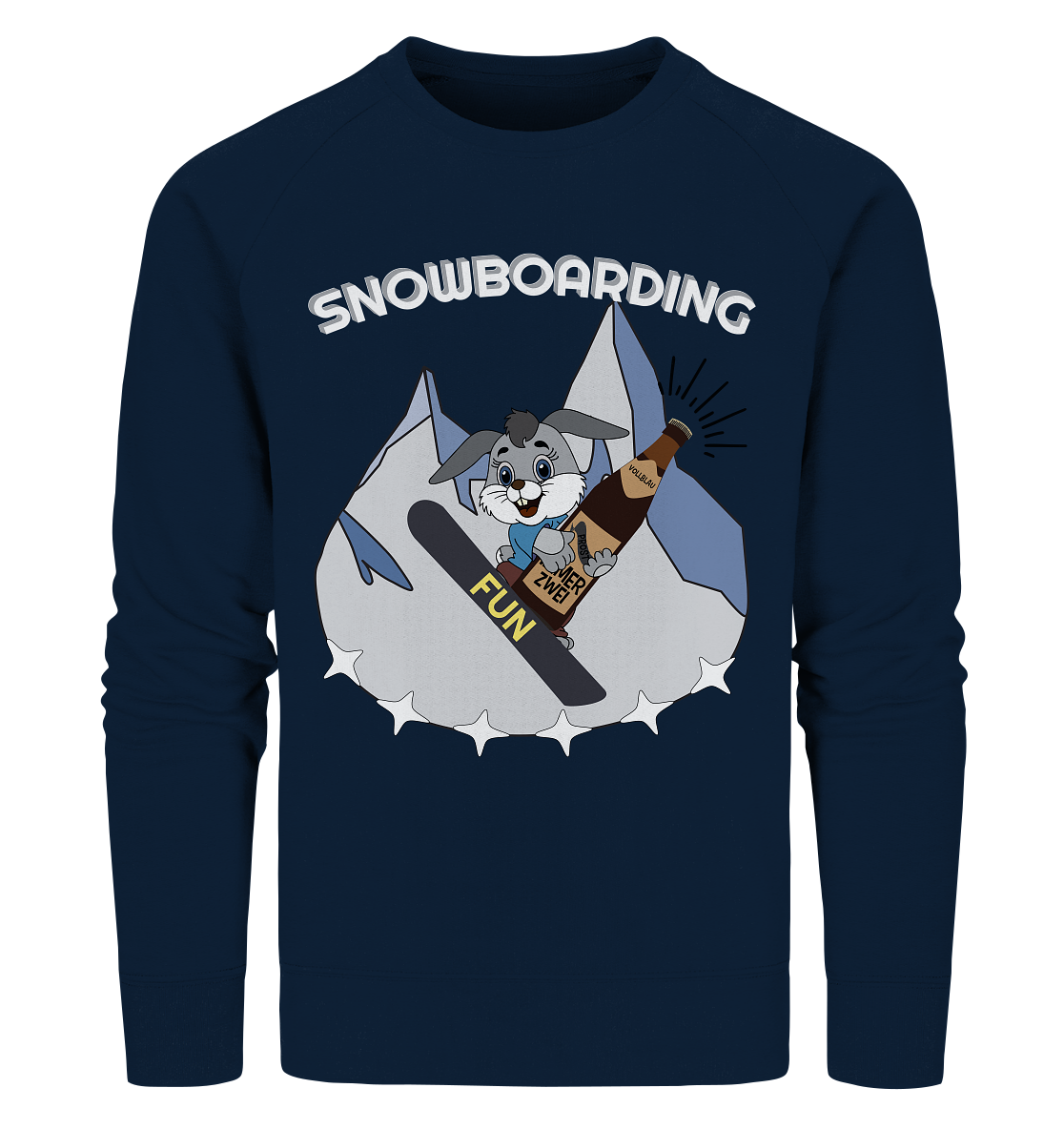 Snowboarder, Apres- Ski, Party danach, Piste, Helles Design - Organic Sweatshirt