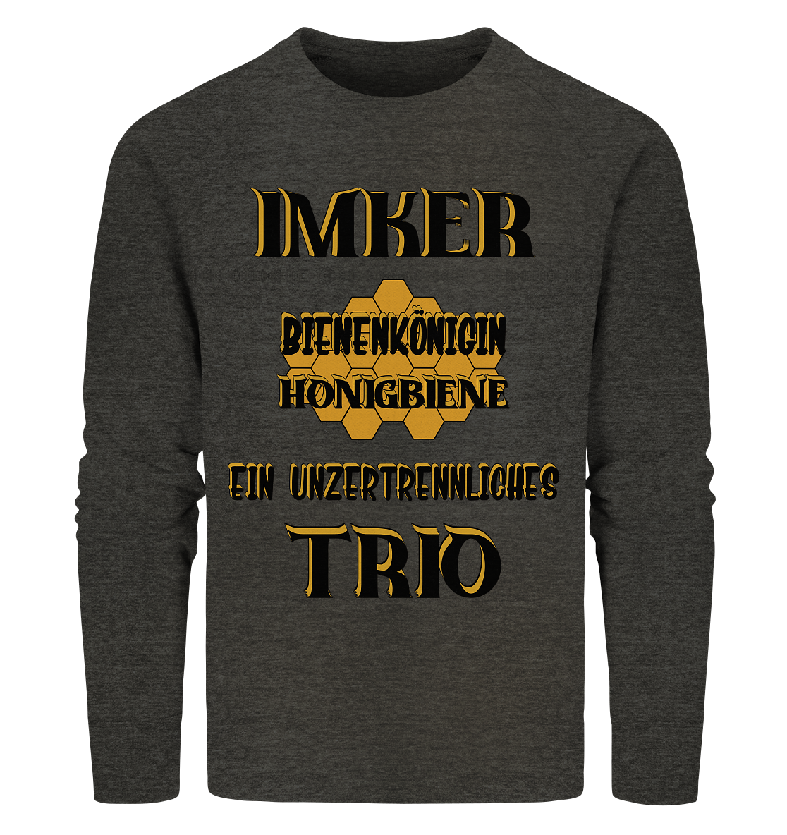 Imker- Bienenkönigin und Honigbiene einTeam, schwarzes Design - Organic Sweatshirt