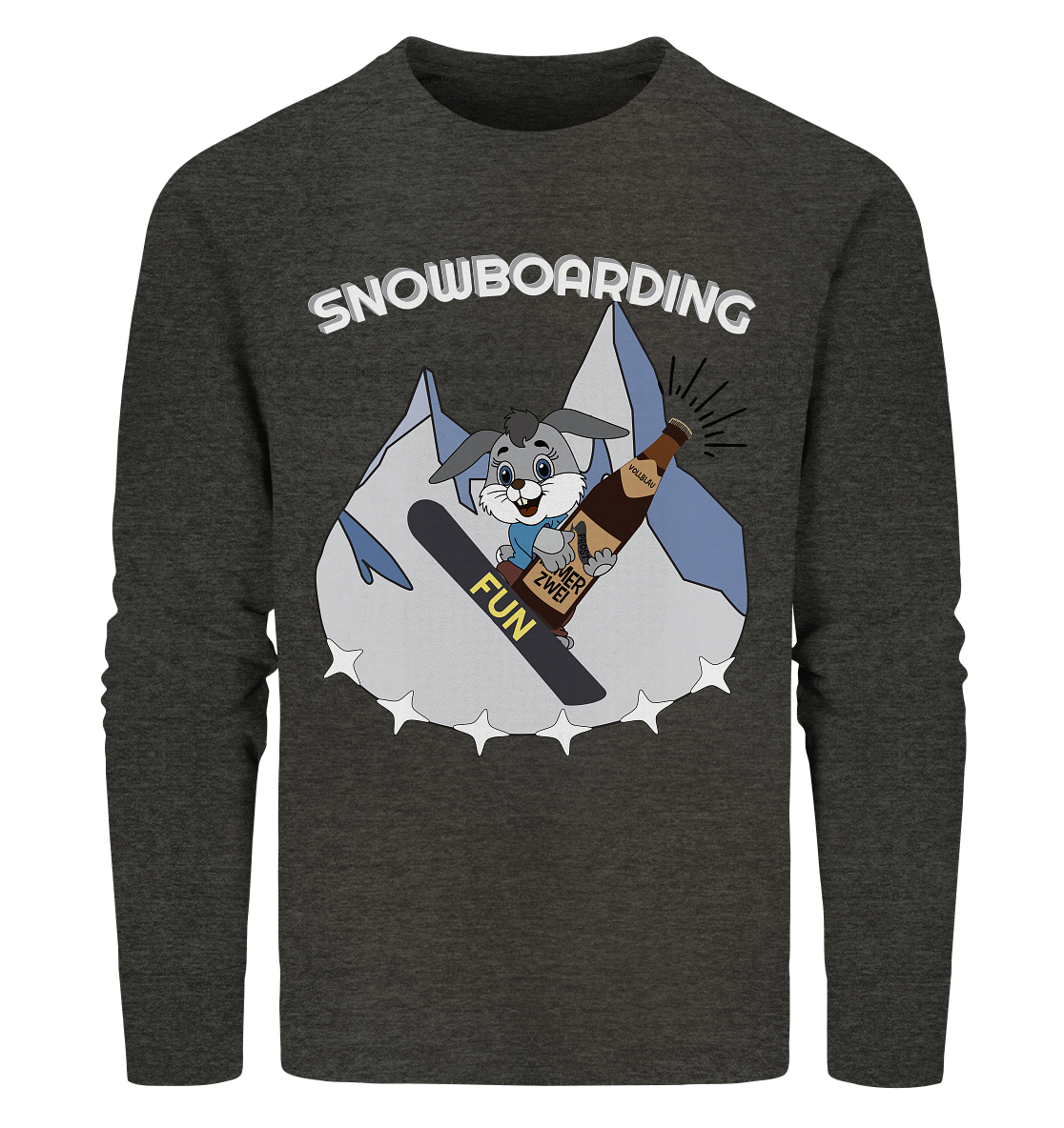 Snowboarder, Apres- Ski, Party danach, Piste, Helles Design - Organic Sweatshirt