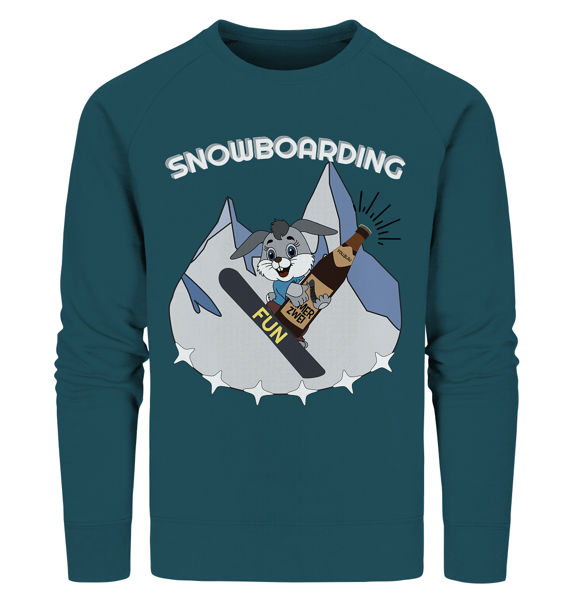 Snowboarder, Apres- Ski, Party danach, Piste, Helles Design - Organic Sweatshirt