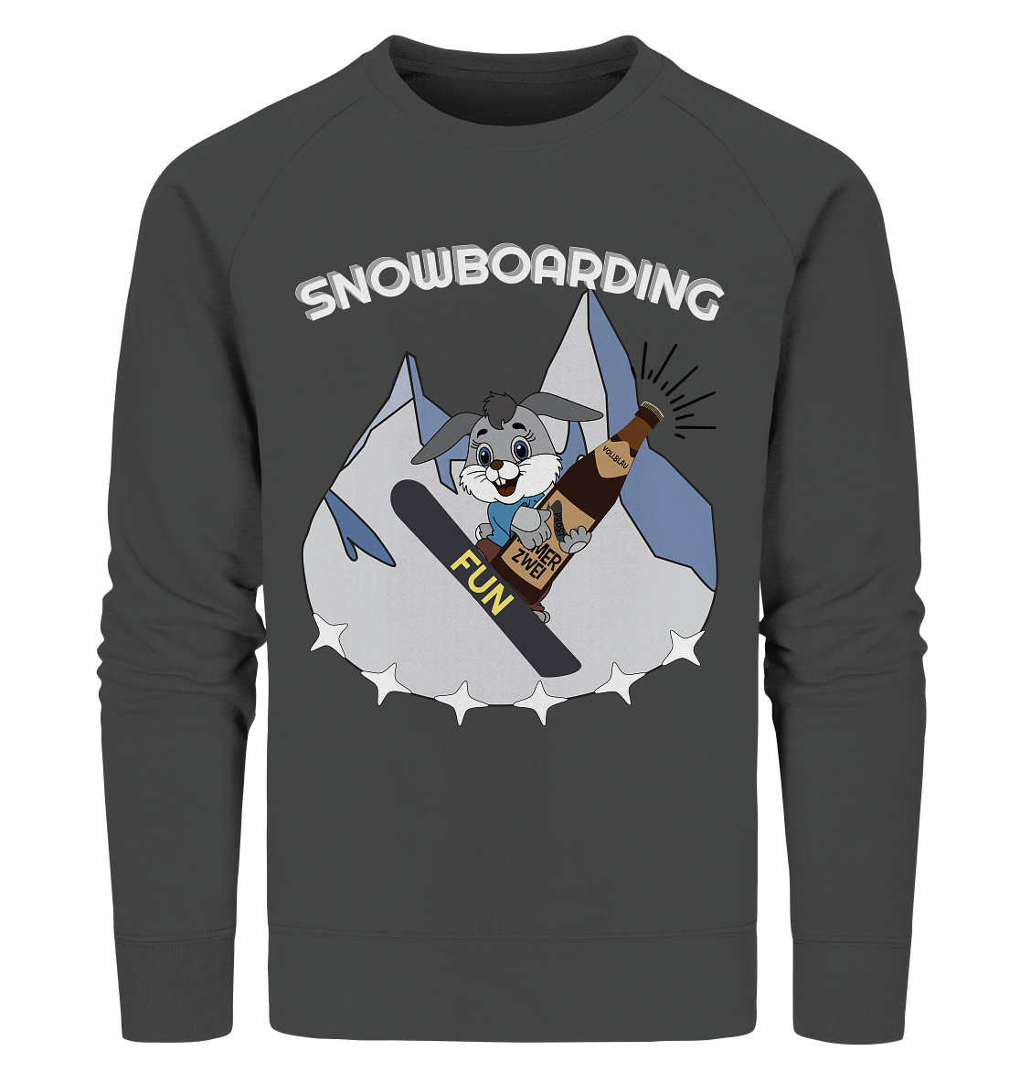 Snowboarder, Apres- Ski, Party danach, Piste, Helles Design - Organic Sweatshirt