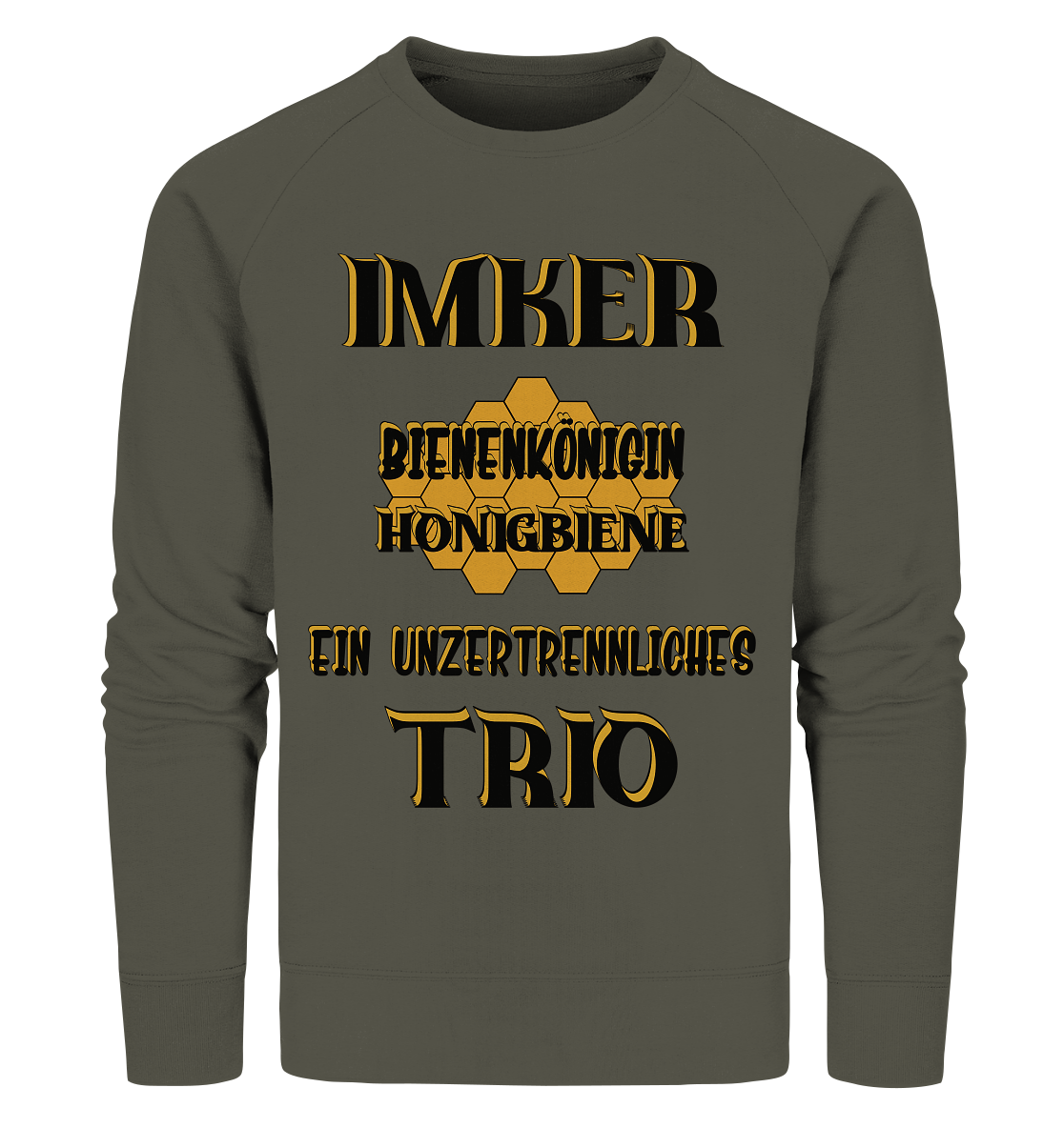 Imker- Bienenkönigin und Honigbiene einTeam, schwarzes Design - Organic Sweatshirt