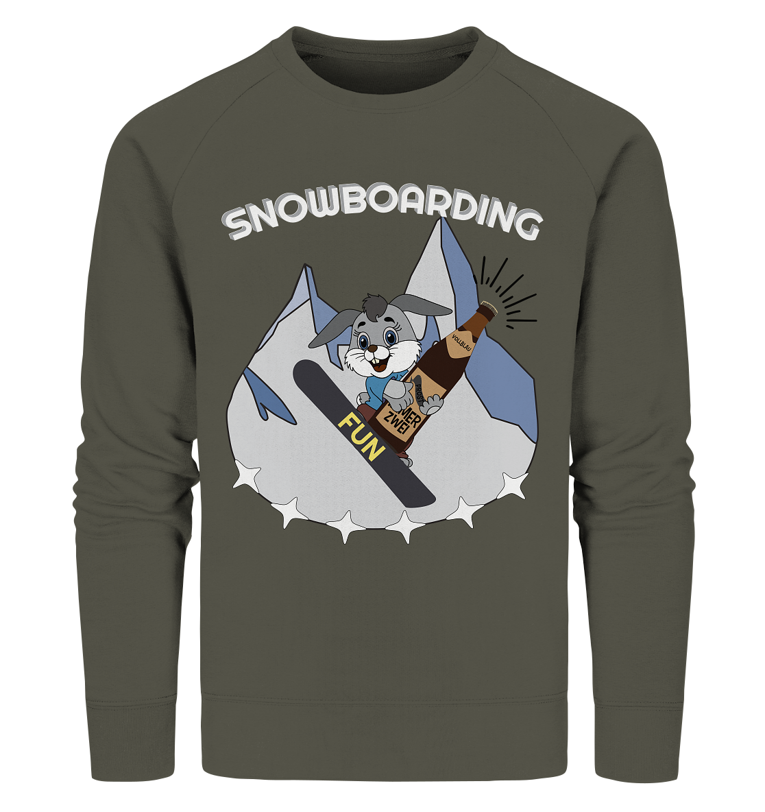 Snowboarder, Apres- Ski, Party danach, Piste, Helles Design - Organic Sweatshirt