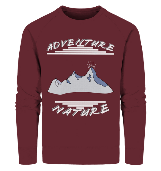 Adventure Nature, Abenteuer Natur, Camping, Geocaching - Organic Sweatshirt