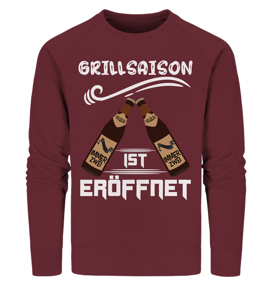 Grillsaison ist eröffnet, Grillen, Party, Feiern, Helles Design - Organic Sweatshirt