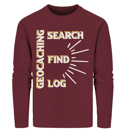 Geocaching-SEARCH-FIND-LOG, Cache Helles Disign - Organic Sweatshirt