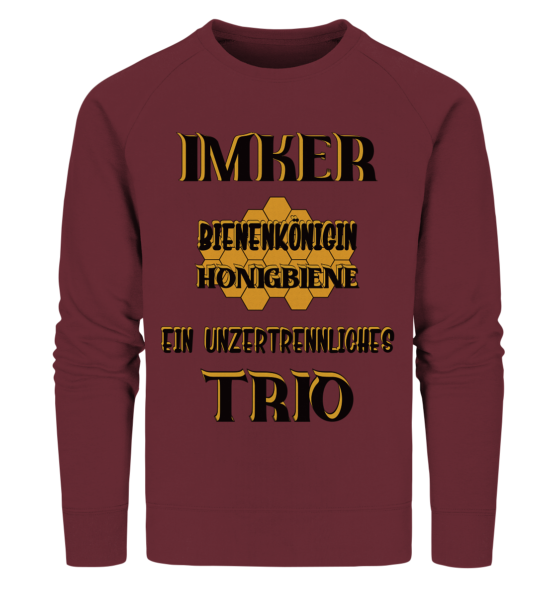 Imker- Bienenkönigin und Honigbiene einTeam, schwarzes Design - Organic Sweatshirt