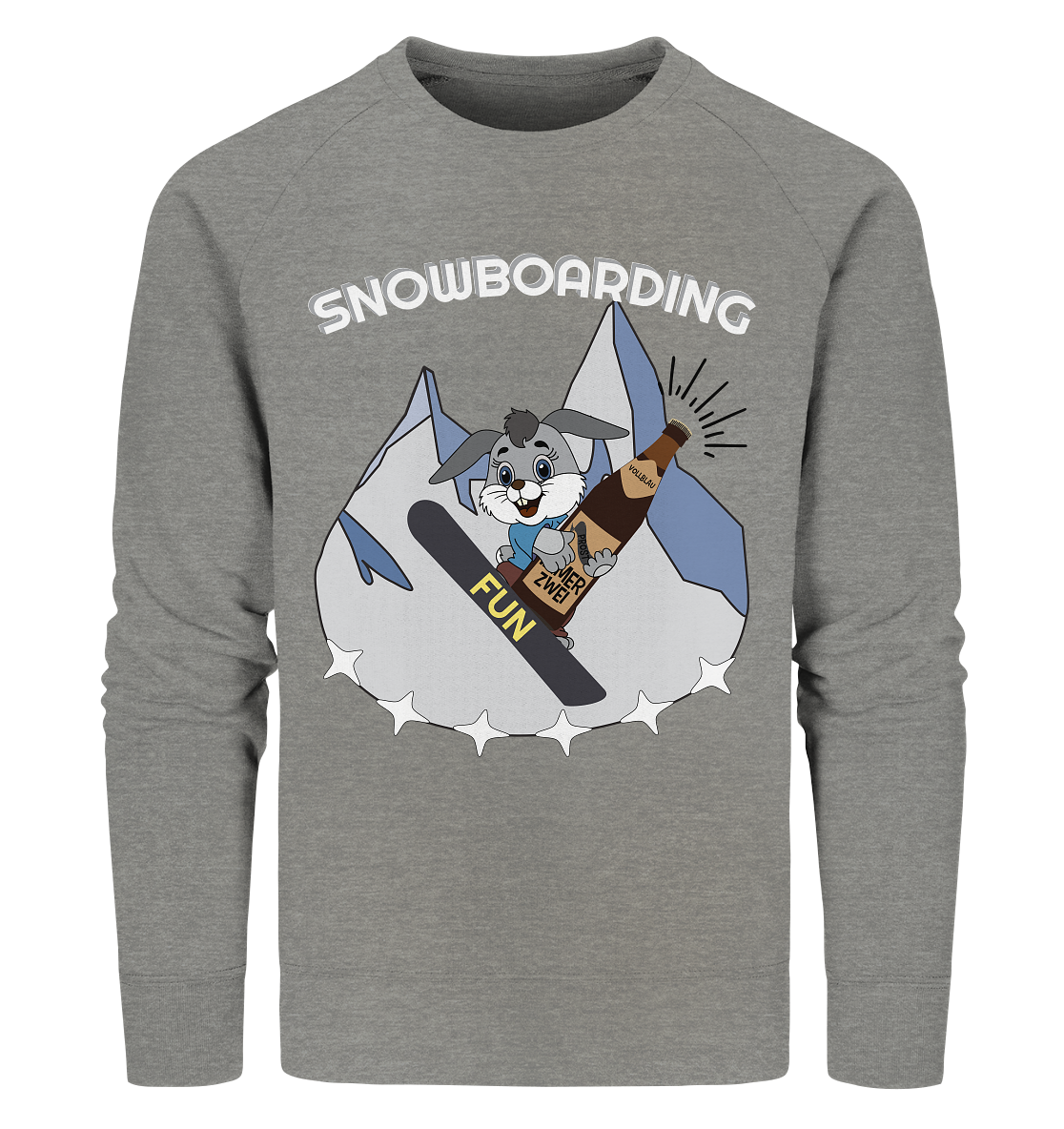 Snowboarder, Apres- Ski, Party danach, Piste, Helles Design - Organic Sweatshirt