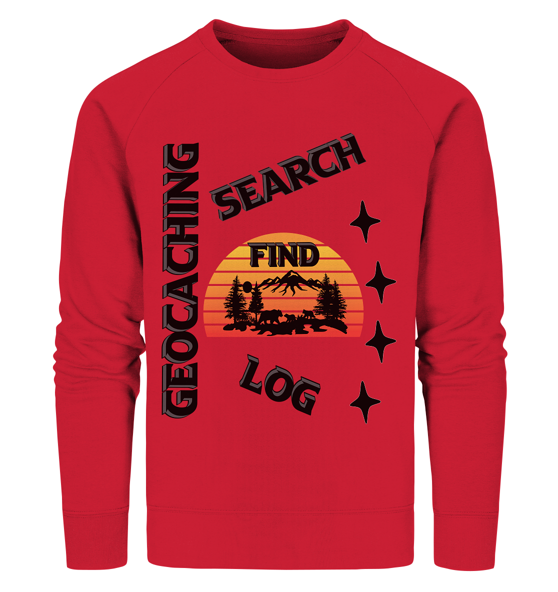 Geocaching, Suchen, Finden und Log, Geocache Schwarzes Design Mounten - Organic Sweatshirt