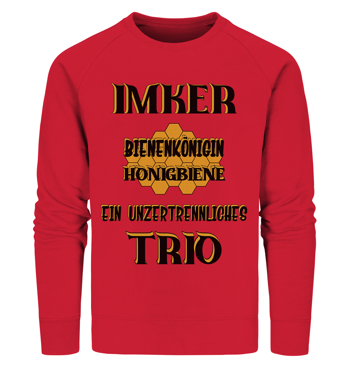 Imker- Bienenkönigin und Honigbiene einTeam, schwarzes Design - Organic Sweatshirt