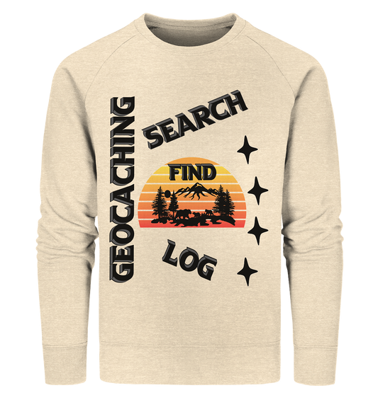 Geocaching, Suchen, Finden und Log,  Geocache Schwarzes Design - Organic Sweatshirt