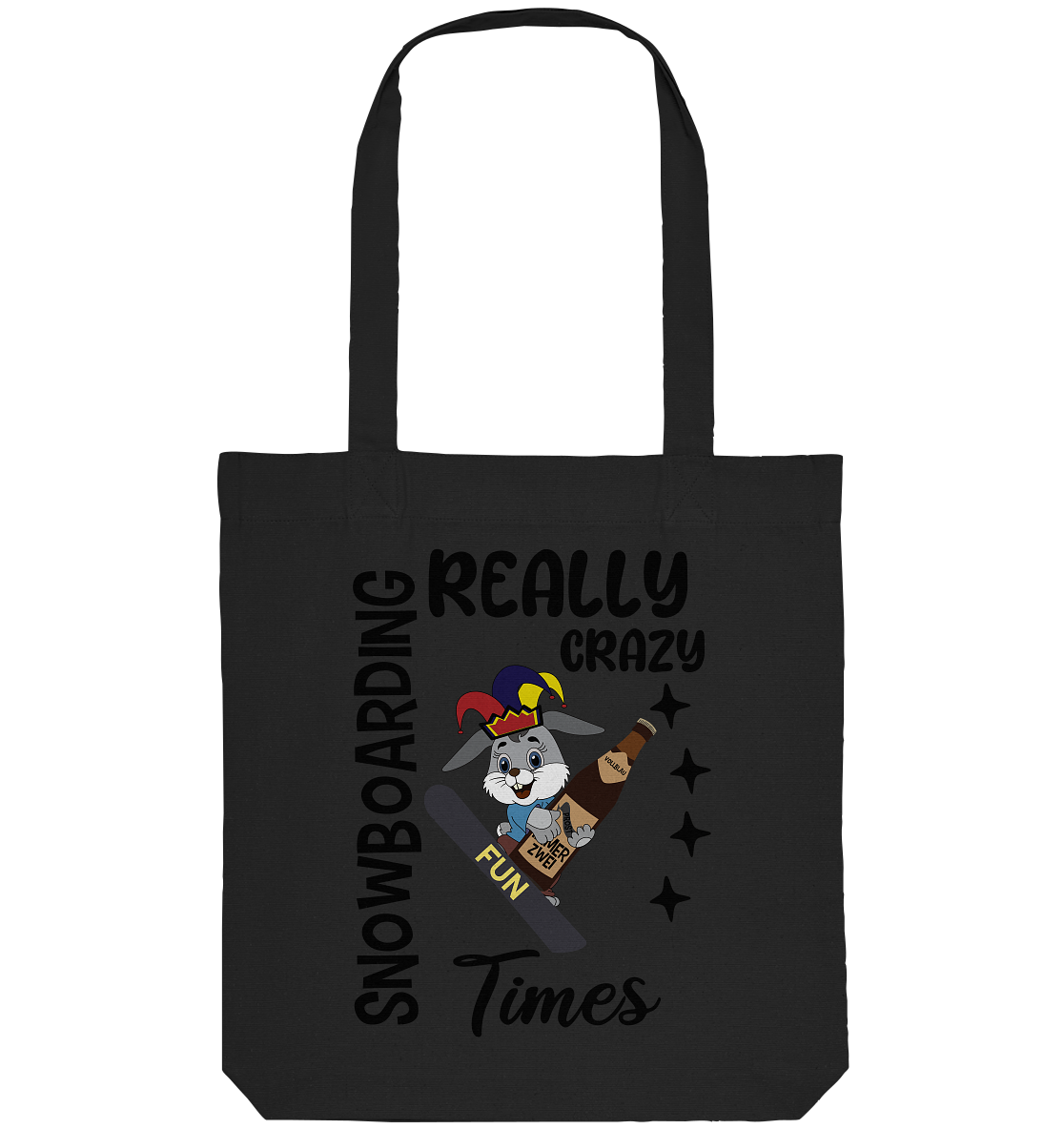 Snowboarding, really crazy, Osterhase mit Bierflasche  - Organic Tote-Bag