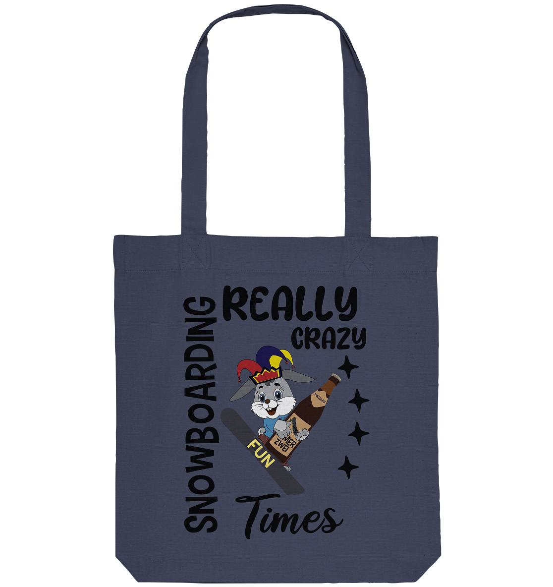 Snowboarding, really crazy, Osterhase mit Bierflasche  - Organic Tote-Bag