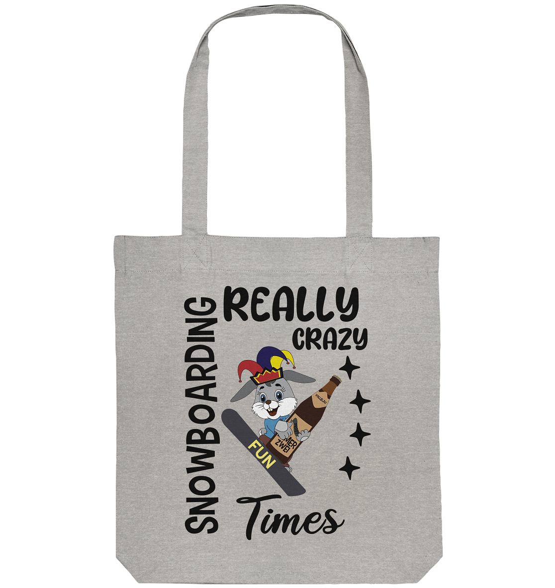 Snowboarding, really crazy, Osterhase mit Bierflasche  - Organic Tote-Bag