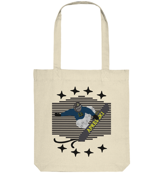 Snowboarding, Apres- Ski, Snowboard, - Organic Tote-Bag