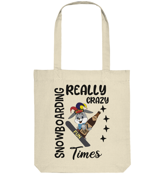 Snowboarding, really crazy, Osterhase mit Bierflasche  - Organic Tote-Bag