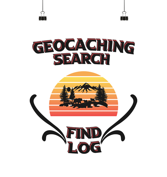 Geocaching, Suchen, Finden und Log, Geocaches - Poster Din A1 (hoch)