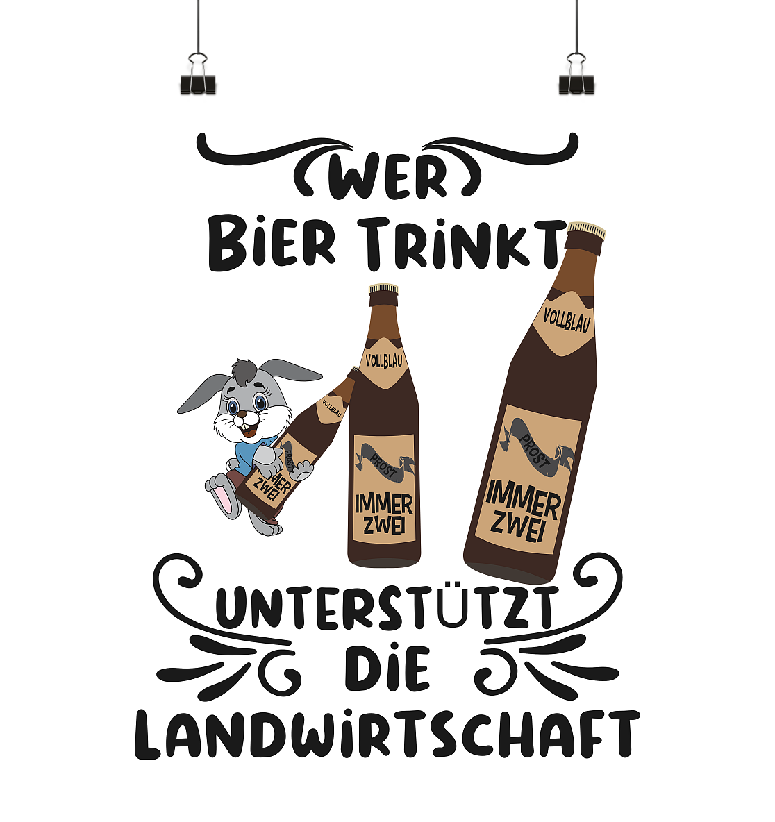 Wer Bier trinkt, Landwirtschaft unterstützen, Party - Poster Din A1 (hoch)