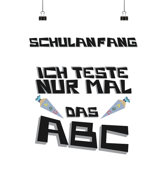 Schulanfang Schwarzes Design, Einschulung, Zuckettüte - Poster Din A1 (hoch)