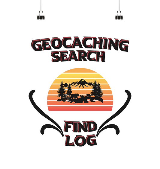 Geocaching, Suchen, Finden und Log, Geocaches - Poster Din A2 (hoch)