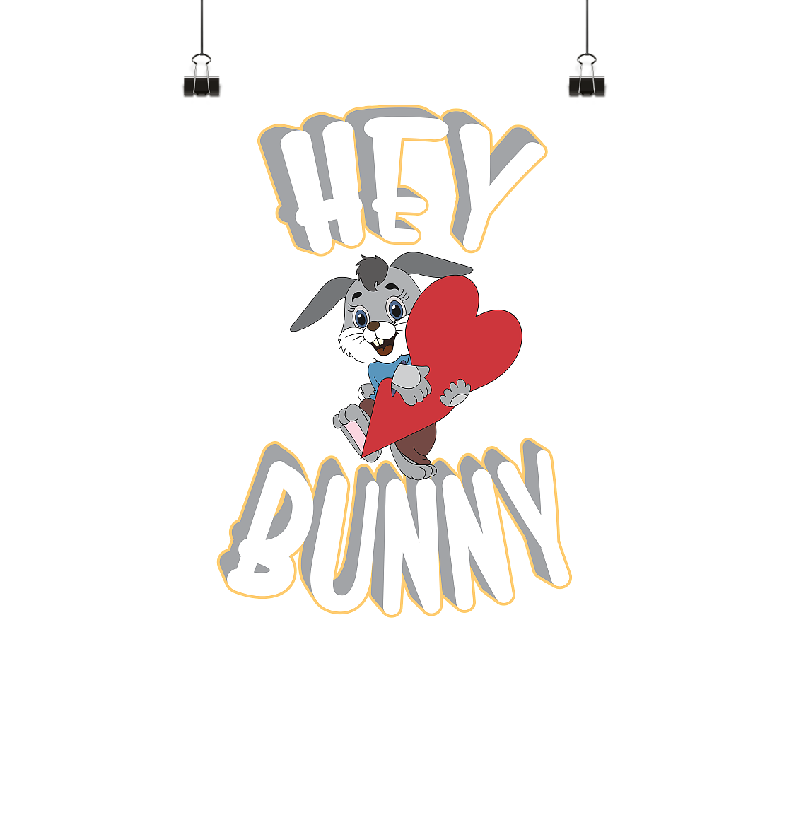 Hey Bunny, Valentine, Valentinstag am 14. Februar, Geschenkideen - Poster Din A2 (quer)