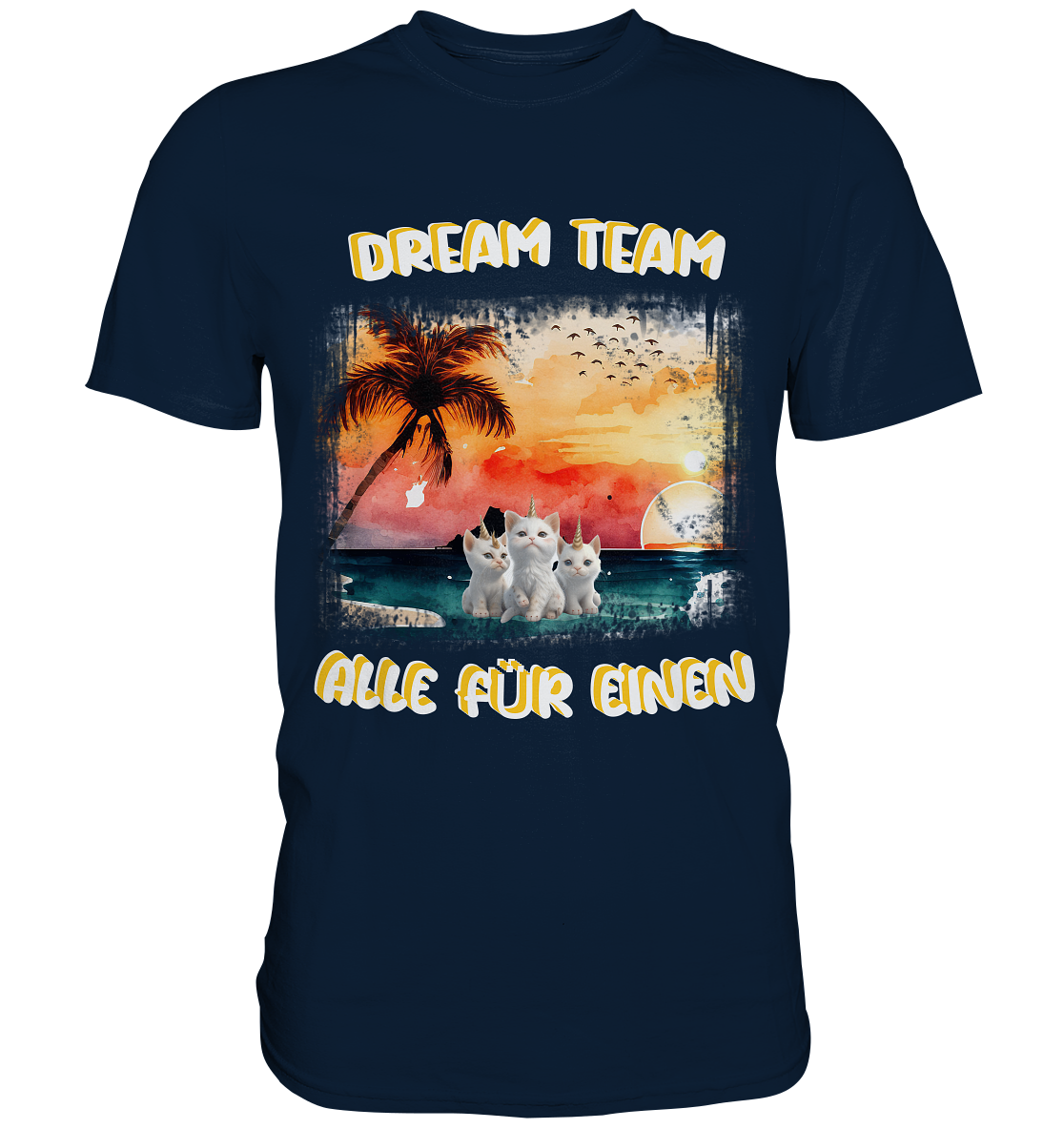 Dream Team, Einhorn Katzen Shirt, streetwear, casual t shirt, No 2 - Premium Shirt