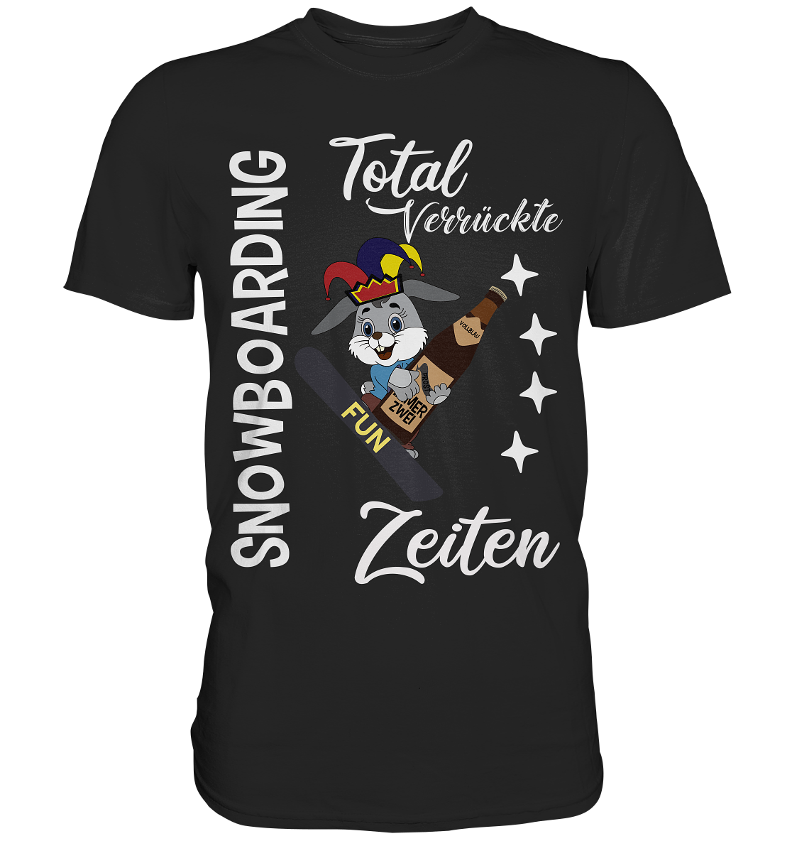 Snowboarding, verrückte Zeiten, Snowboarder, Osterhase - Premium Shirt