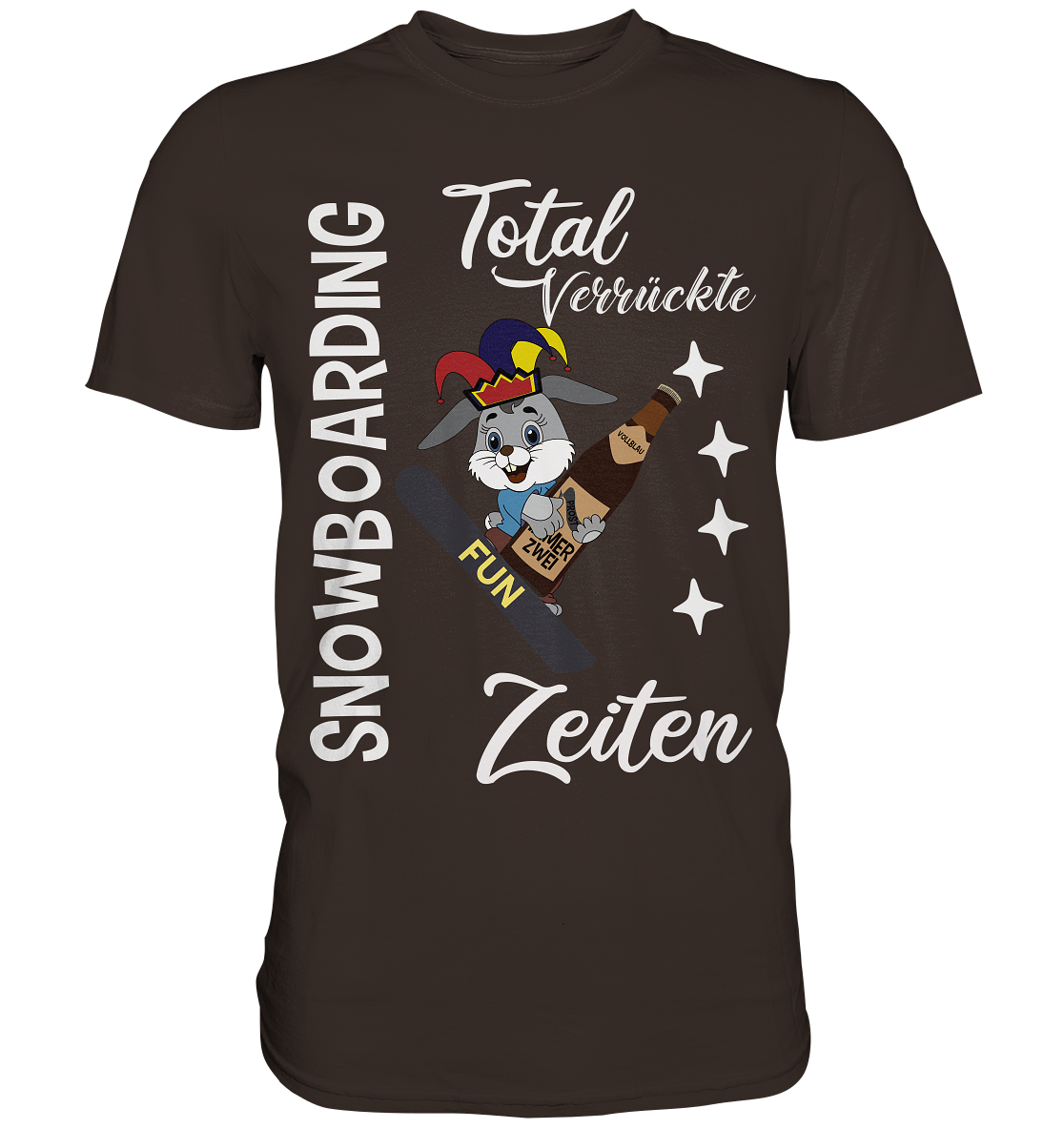 Snowboarding, verrückte Zeiten, Snowboarder, Osterhase - Premium Shirt