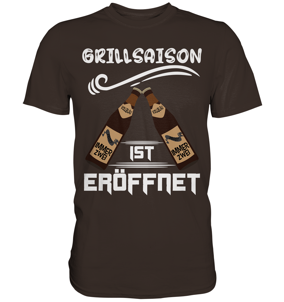 Grillsaison ist eröffnet, Grillen, Party, Feiern, Helles Design - Premium Shirt