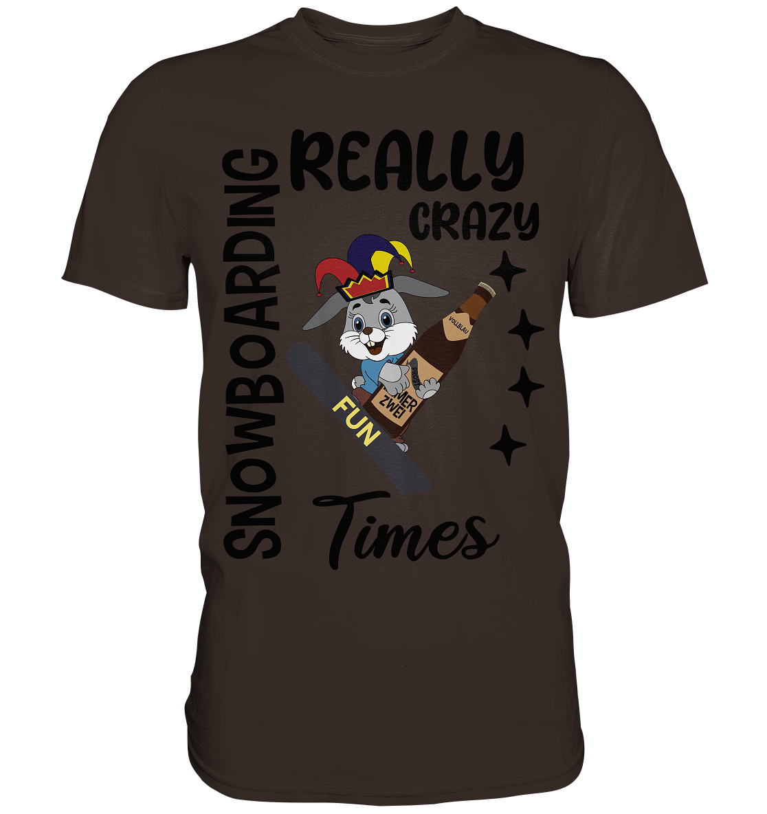 Snowboarding, really crazy, Osterhase mit Bierflasche  - Premium Shirt