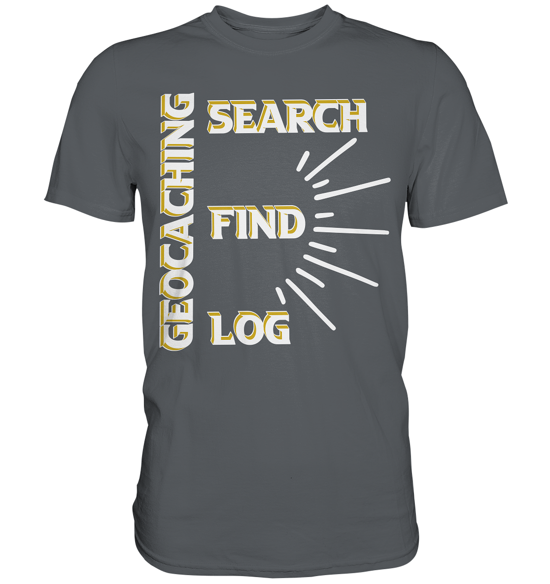 Geocaching-SEARCH-FIND-LOG, Cache Helles Disign - Premium Shirt