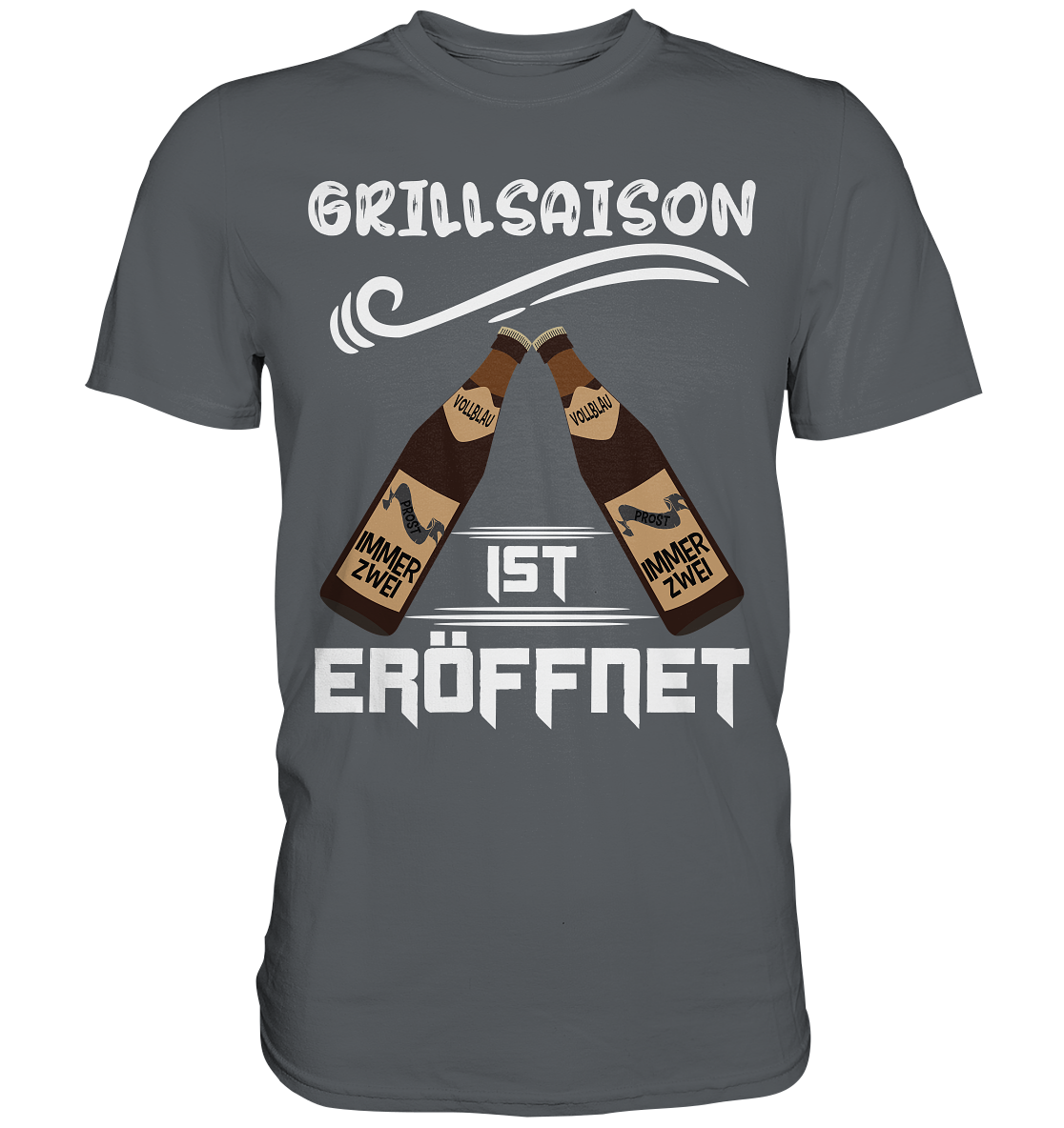 Grillsaison ist eröffnet, Grillen, Party, Feiern, Helles Design - Premium Shirt