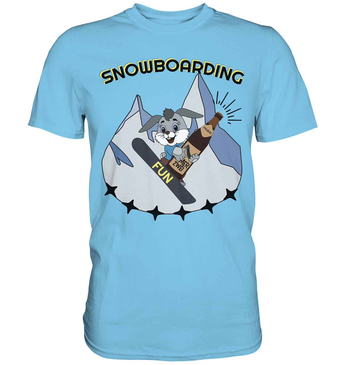 Snowboarding, Apres- Ski, Snowboard, Skihase und Bier - Premium Shirt