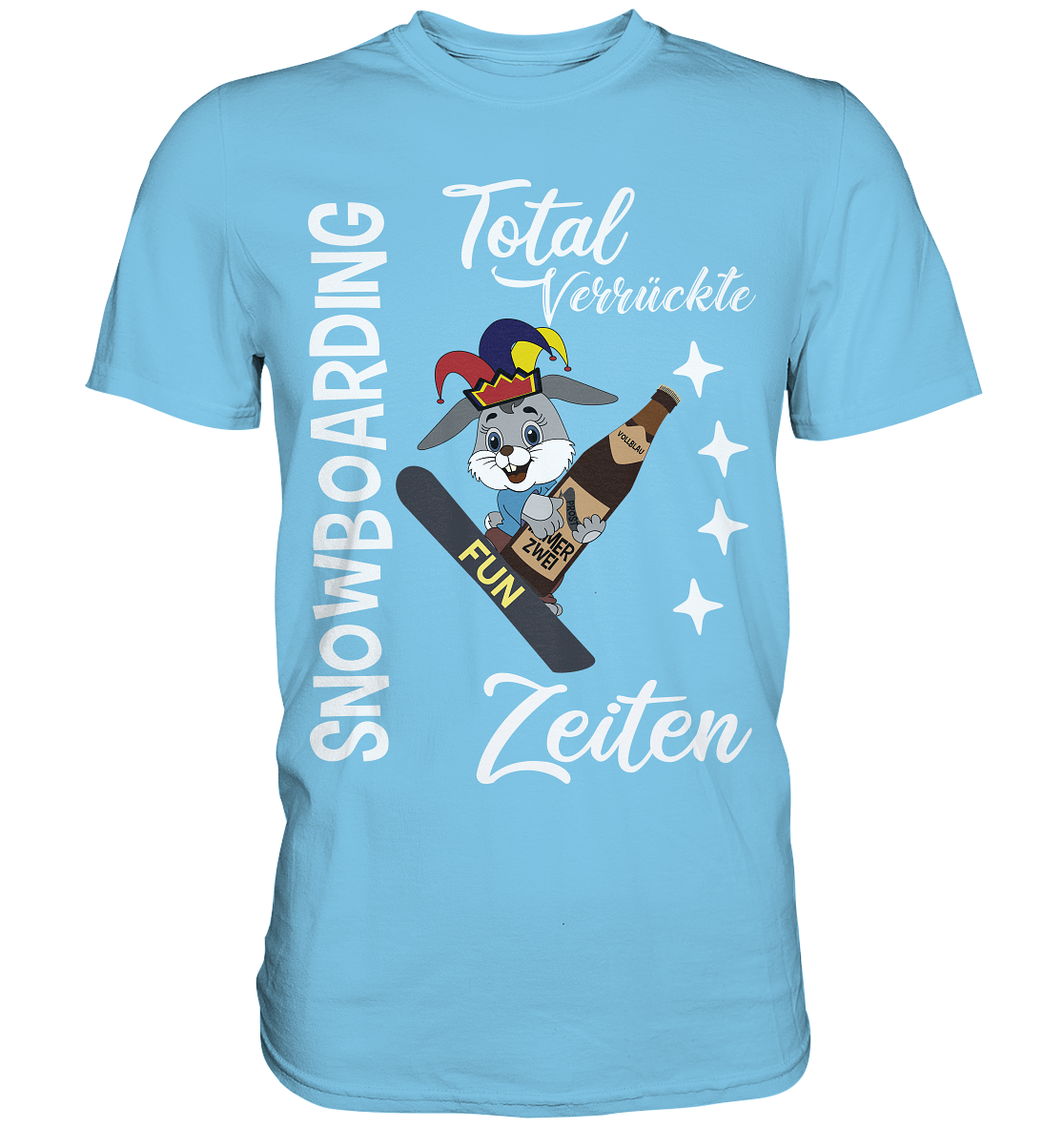 Snowboarding, verrückte Zeiten, Snowboarder, Osterhase - Premium Shirt