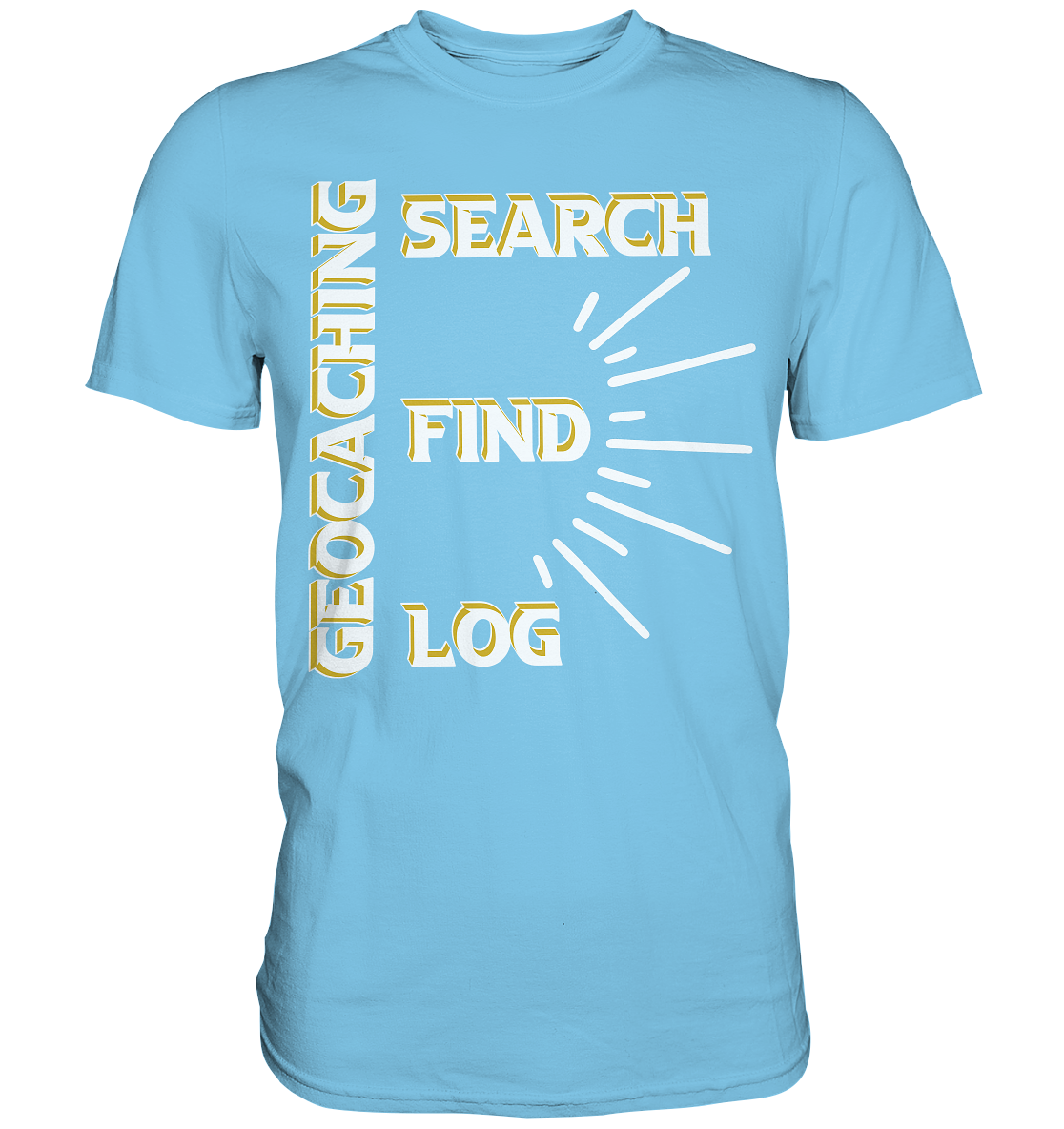 Geocaching-SEARCH-FIND-LOG, Cache Helles Disign - Premium Shirt