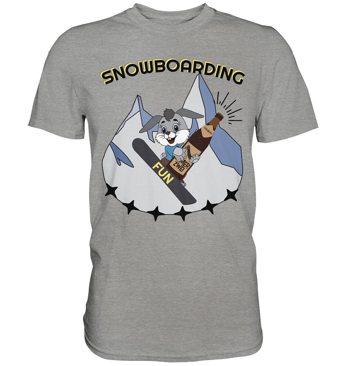 Snowboarding, Apres- Ski, Snowboard, Skihase und Bier - Premium Shirt