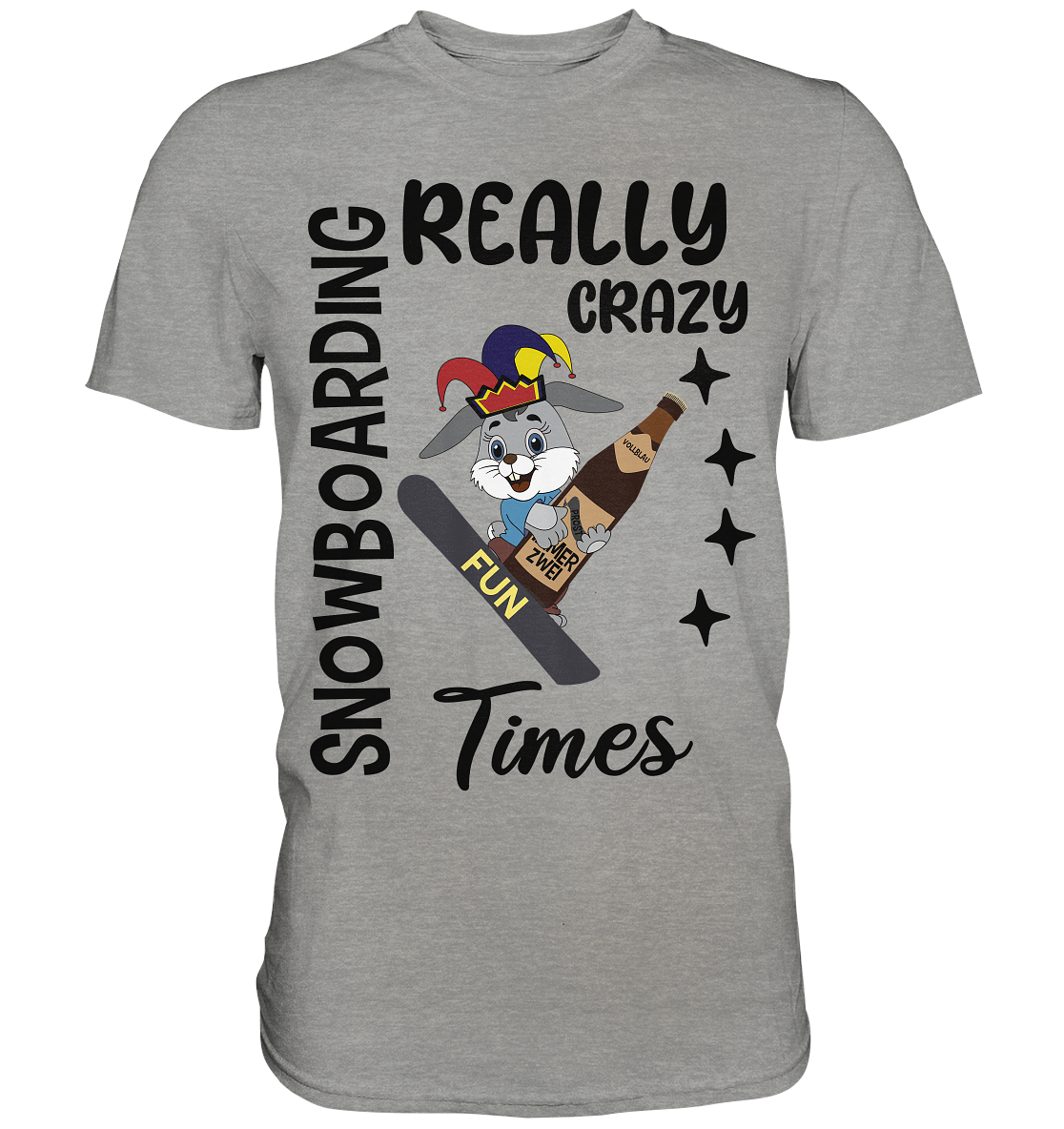 Snowboarding, really crazy, Osterhase mit Bierflasche  - Premium Shirt