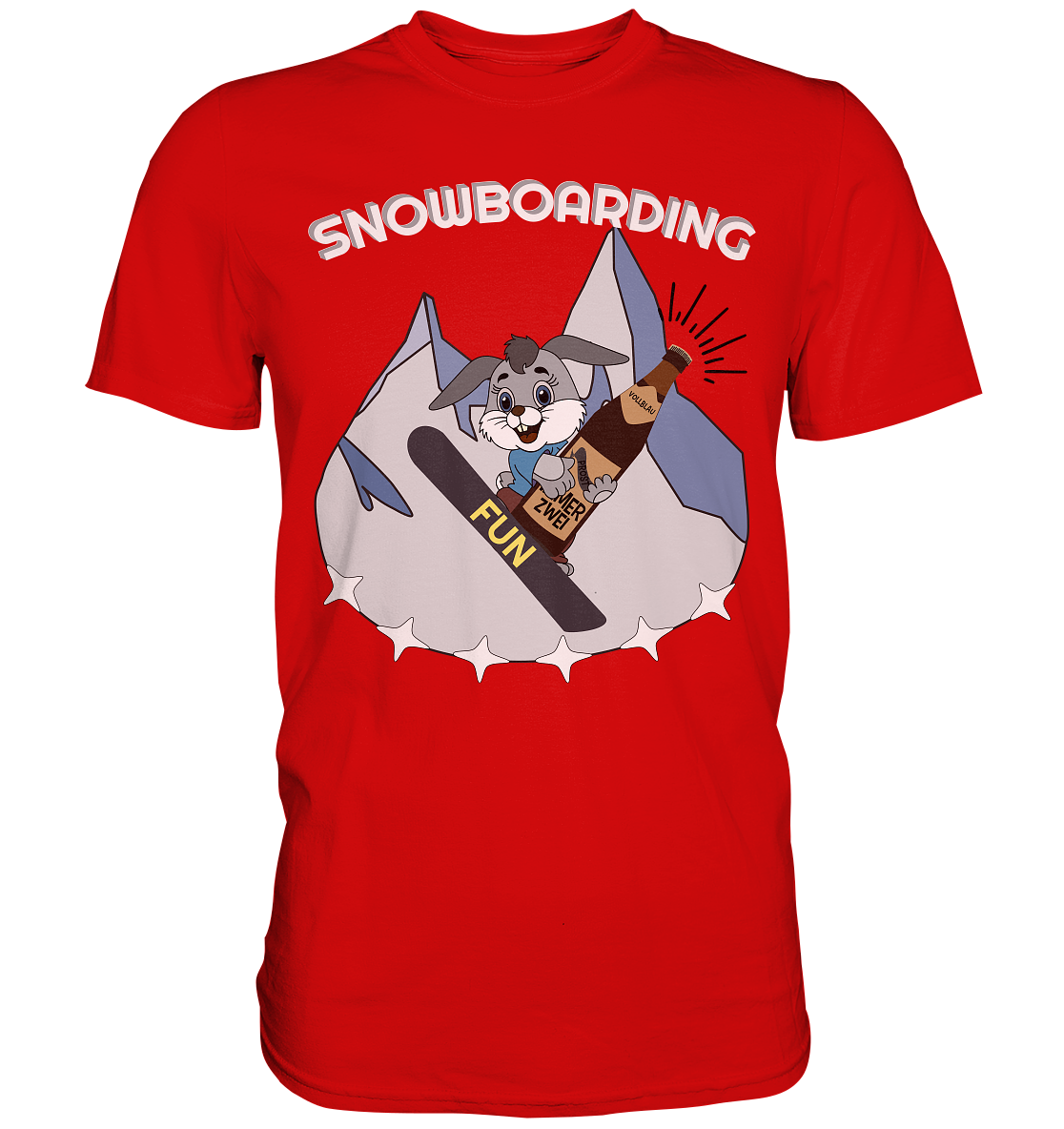 Snowboarder, Apres- Ski, Party danach, Piste, Helles Design - Premium Shirt