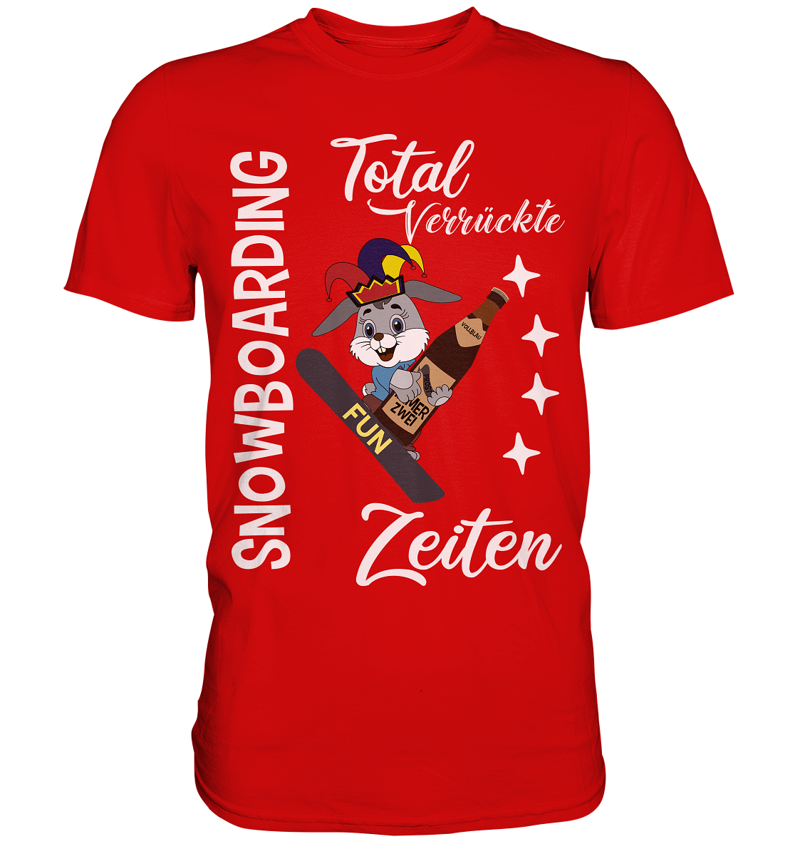 Snowboarding, verrückte Zeiten, Snowboarder, Osterhase - Premium Shirt