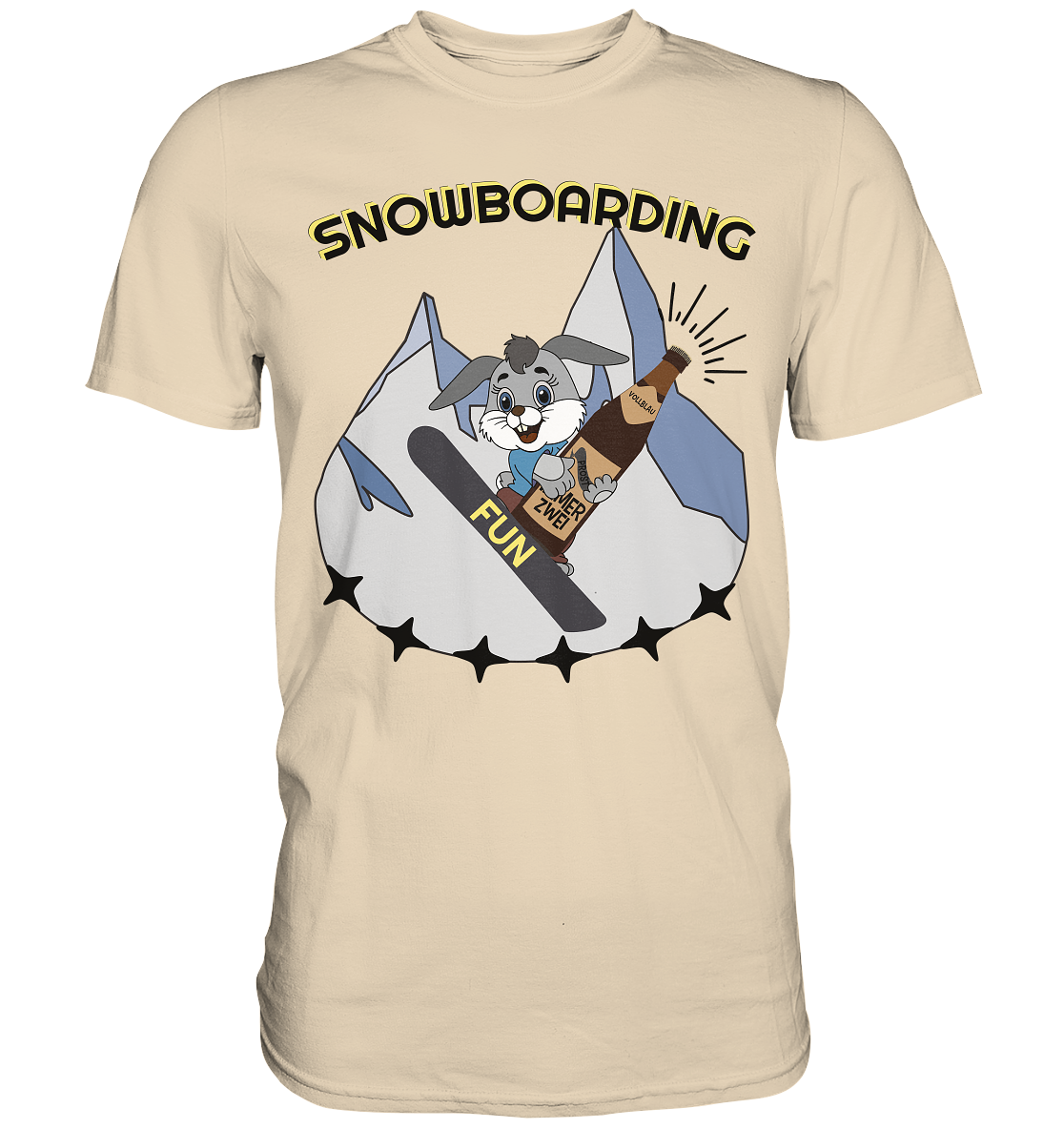 Snowboarding, Apres- Ski, Snowboard, Skihase und Bier - Premium Shirt