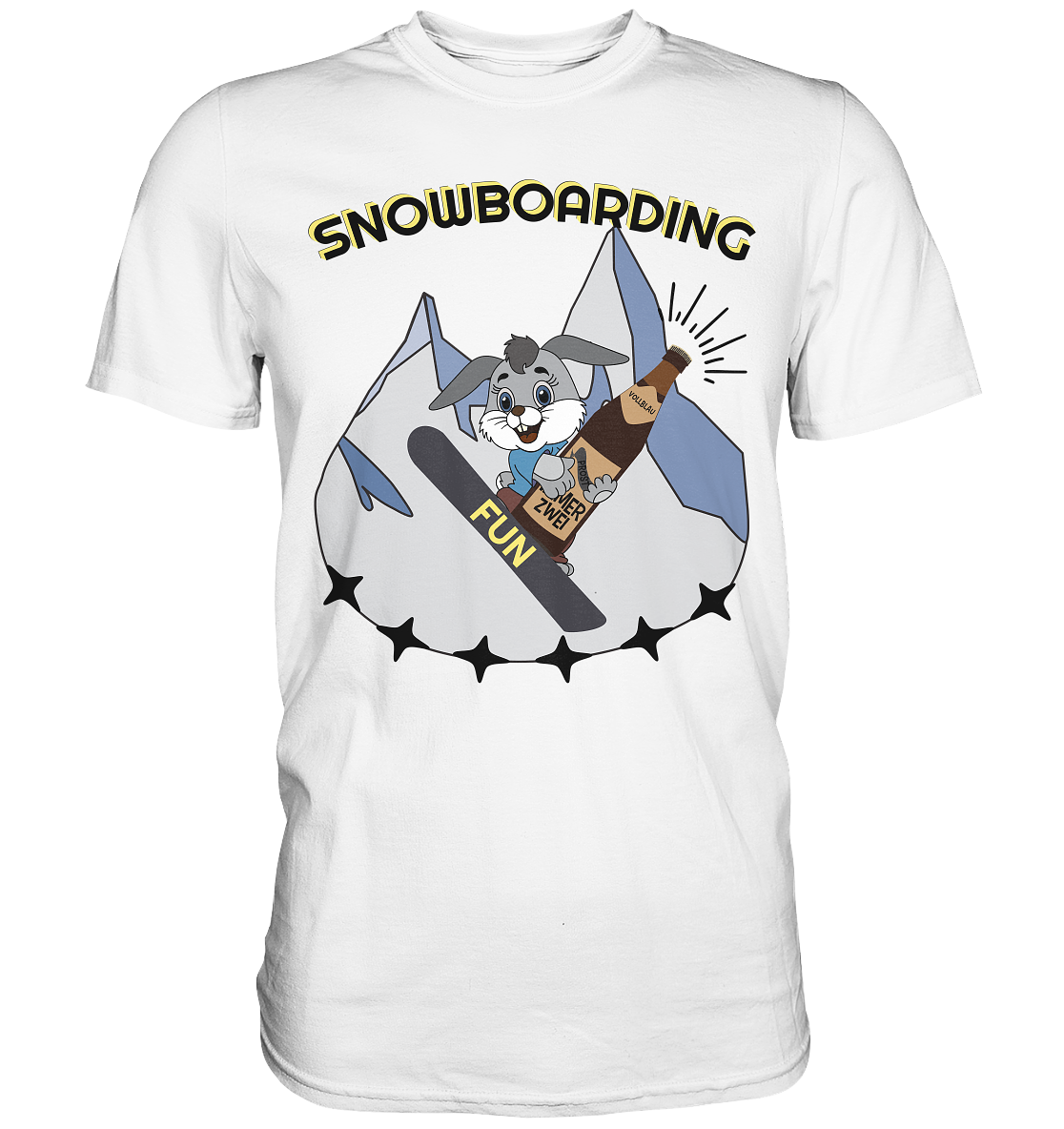 Snowboarding, Apres- Ski, Snowboard, Skihase und Bier - Premium Shirt